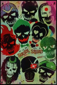 9g887 SUICIDE SQUAD teaser DS 1sh 2016 Smith, Leto as the Joker, Robbie, Kinnaman, cool art!