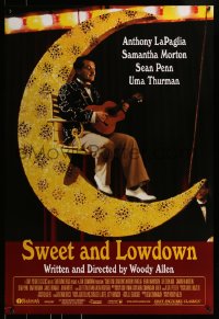 9g895 SWEET & LOWDOWN 1sh 1999 directed by Woody Allen, Sean Penn playing guitar!