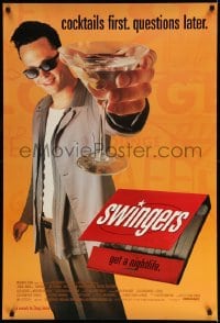 9g896 SWINGERS 1sh 1996 partying Vince Vaughn with giant martini, directed by Doug Liman!