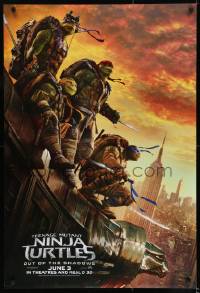 9g902 TEENAGE MUTANT NINJA TURTLES OUT OF THE SHADOWS teaser DS 1sh 2016 great image of cast!