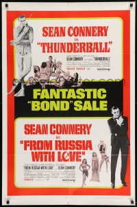 9g002 THUNDERBALL/FROM RUSSIA WITH LOVE 1sh 1968 Bond sale of two of Sean Connery's best 007 roles!