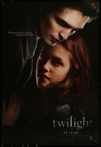 9g941 TWILIGHT teaser DS 1sh 2008 c/u of Kristen Stewart & Robert Pattinson, vampire couple!