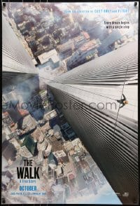 9g958 WALK teaser DS 1sh 2015 Zemeckis, Joseph-Gordon Levitt, Kingsley, vertigo-inducing image!
