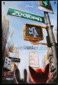 9g998 ZOOTOPIA advance DS 1sh 2016 Walt Disney, Idris Elba, characters waiting at crosswalk!