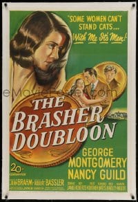 9h024 BRASHER DOUBLOON linen 1sh 1947 some women can't stand cats, with her it's men, Chandler noir!
