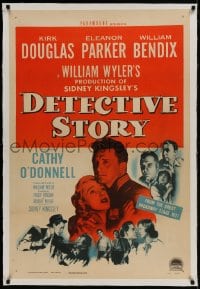 9h043 DETECTIVE STORY linen 1sh 1951 William Wyler, Kirk Douglas can't forgive Eleanor Parker!