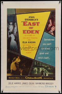 9h052 EAST OF EDEN linen 1sh 1955 first James Dean, John Steinbeck, directed by Elia Kazan!