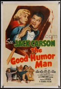 9h066 GOOD HUMOR MAN linen 1sh 1950 great image of Jack Carson eating ice cream bar & Lola Albright
