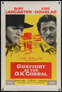 9h070 GUNFIGHT AT THE O.K. CORRAL linen 1sh 1957 Burt Lancaster, Kirk Douglas, directed by John Sturges!