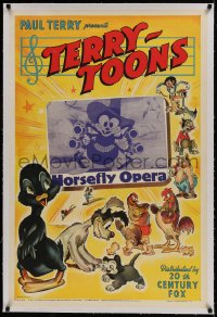 9h077 HORSEFLY OPERA linen 1sh 1941 Terry-Toons, great cartoon image insect cowboy with four guns!