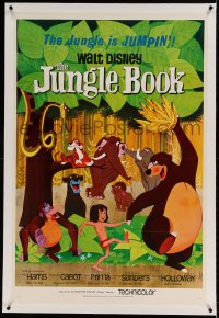 9h090 JUNGLE BOOK linen 1sh 1967 Disney classic, great cartoon image of Mowgli & his friends!