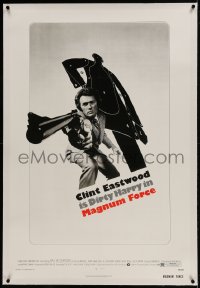 9h103 MAGNUM FORCE linen 1sh 1973 best image of Clint Eastwood is Dirty Harry pointing his huge gun!
