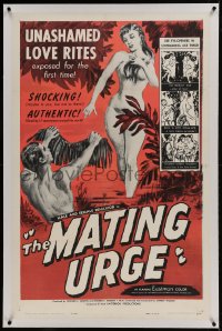 9h107 MATING URGE linen 1sh 1959 art of half-dressed island babes, cupid has a field day in mating!