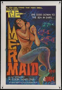 9h109 MERMAID linen 1sh 1973 incredible Ekaleri art of sexy mermaid perfuming herself underwater!