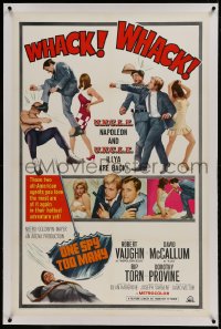 9h124 ONE SPY TOO MANY linen 1sh 1966 Robert Vaughn, David McCallum, The Man from UNCLE!