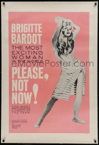 9h125 ONLY FOR LOVE linen 1sh 1963 Vadim's La Bride sur le cou, Brigitte Bardot on pink background!