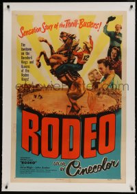 9h150 RODEO linen 1sh 1952 lowdown on Daredevil Kings & Queens of the Rodeo Rings, thrill-busters!