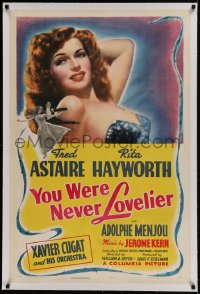 9h202 YOU WERE NEVER LOVELIER linen style B 1sh 1942 fantastic close up of sexiest Rita Hayworth!