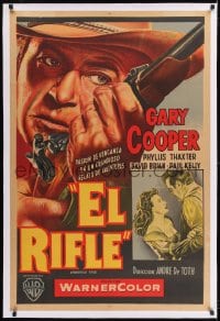9j192 SPRINGFIELD RIFLE linen Argentinean R50s close-up artwork of Gary Cooper with rifle by Nelson!