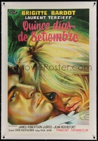 9j193 TWO WEEKS IN SEPTEMBER linen Argentinean 1967 different c/u art of sexy Brigitte Bardot!