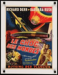 9j149 WHEN WORLDS COLLIDE linen Belgian 1951 George Pal classic doomsday thriller, different art!