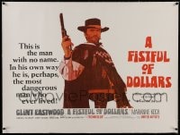 9j153 FISTFUL OF DOLLARS linen British quad 1967 Sergio Leone, the man with no name, Clint Eastwood!