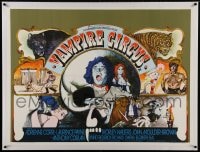 9j155 VAMPIRE CIRCUS linen British quad 1972 English Hammer horror, wild Vic Fair bloodsucker art!