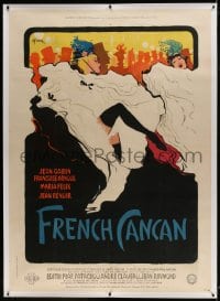 9j039 FRENCH CANCAN linen style B French 1p 1955 Jean Renoir, Gruau art of Moulin Rouge showgirls!