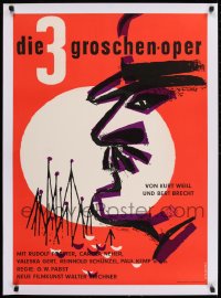 9j164 THREEPENNY OPERA linen German R1957 G.W. Pabst's Die 3 Groschen-Oper, Hillmann artwork!