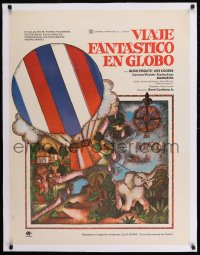 9j180 VIAJE FANTASTICO EN GLOBO linen Mexican poster 1975 Fantastic Balloon Voyage, Bernhardt art!