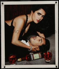9j098 CAMPARI linen 18x21 advertising poster 2007 sexy Salma Hayek with 1 guy on floor by Testino!