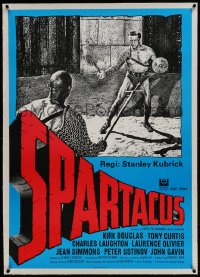 9j130 SPARTACUS linen Swedish R1984 classic Kubrick, art of gladiators Kirk Douglas & Woody Strode!