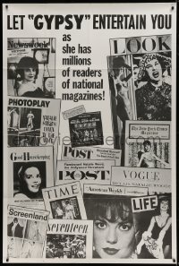 9k012 GYPSY 40x60 1962 Natalie Wood has millions of readers of every national magazine, ultra rare!