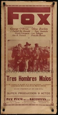 9k180 3 BAD MEN Argentinean 15x29 1926 great image of top stars with guns, directed by John Ford!