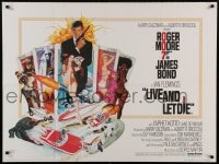 9k168 LIVE & LET DIE British quad 1973 McGinnis art of Moore as James Bond & sexy tarot cards!