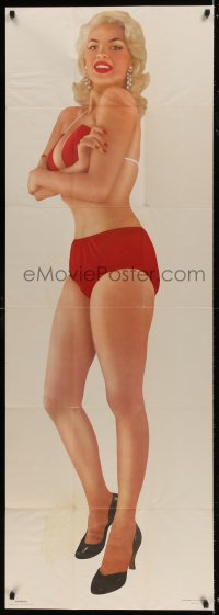 9k143 JAYNE MANSFIELD 22x62 commercial poster 1950s the busty star life size w/full-color envelope!