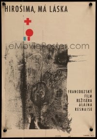 9k193 HIROSHIMA MON AMOUR Czech 11x16 1963 Alain Resnais classic, different Bedrich Dlouhy art!