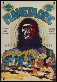 9k191 PLANET OF THE APES Czech 23x33 1970 great different art by Vratislav Hlavaty, ultra rare!