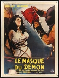 9k004 BLACK SUNDAY French 1p 1961 Mario Bava, different art of executioner with demon mask & woman!