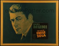 9k028 LIFE OF EMILE ZOLA 1/2sh 1937 head & shoulders art of Paul Muni completely out of makeup!