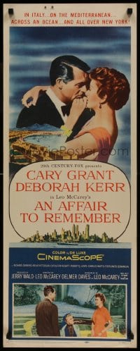 9k035 AFFAIR TO REMEMBER insert 1957 romantic close up of Cary Grant & Deborah Kerr, Leo McCarey!