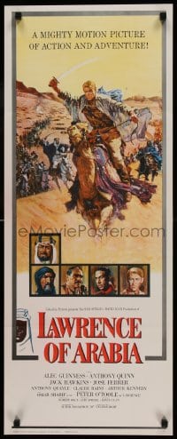 9k043 LAWRENCE OF ARABIA pre-awards insert 1962 David Lean, art of Peter O'Toole on camel, rare!