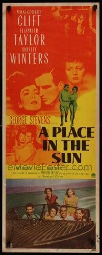 9k045 PLACE IN THE SUN insert 1951 Montgomery Clift, sexy Elizabeth Taylor, Shelley Winters