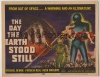 9k118 DAY THE EARTH STOOD STILL TC 1951 classic art of Gort holding Patricia Neal, Michael Rennie!