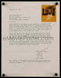 9k138 NINE HOURS TO RAMA 9x11 letter 1962 signed by director Mark Robson, with Saul Bass art!