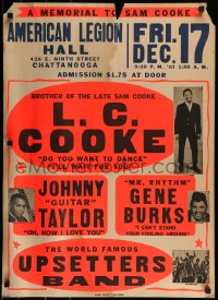 9k022 MEMORIAL TO SAM COOKE 22x31 music poster 1965 tribute show headlined by his brother, rare!