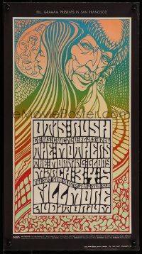 9k280 OTIS RUSH/MOTHERS OF INVENTION/MORNING GLORY 1st printing 12x22 music poster 1967 Wilson art!