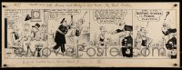9m011 MUTT & JEFF 11x30 original comic strip art 1930 Bud Fisher's duo in a poker playing gag!