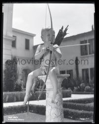 9m501 BABY LeROY 8x10 negative 1930s portrait of the child star posing as Cupid with bow & arrow!