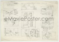 9m107 BATMAN 8x12 storyboard art 1988 pencil drawings of Batman going through his day!